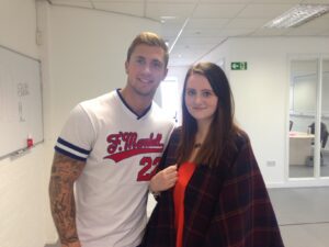 JMU Journalism's Samantha Gaulter-Green meets TOWIE heartthrob Dan Osbourne