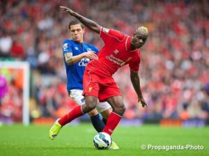 Liverpool drew 1-1 with Everton at Anfield earlier in the season as Mario Balotelli made his Merseyside derby debut for the Reds. Pic © David Rawcliffe / Propaganda Photo
