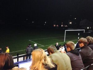 Floodlights out at Marine FC during the JMU Journalism Sport live match exercise.