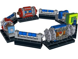 A CGI render of Nathan's Lego design of the Large Hadron Collider Pic © Nathan Readioff