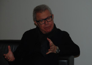 Daniel Libeskind talking to JMU Journalism before his lecture. Pic © JMU Journalism/Conor Allison