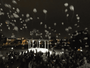 Balloon release at Stanley Park by Liverpool Women's Hospital. Pic © Liverpool Women's Hospital Twitter