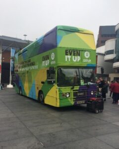 The Oxfam Inequality bus, pic © JMU Journalism