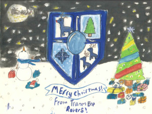 The winning Christmas card features three reindeer instead of TRFC's usual three lions. Pic by Anyah Kent © Tranmere Rovers FC