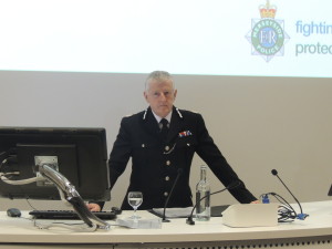 Merseyside Police Chief Constable Sir Jon Murphy gave a lecture at LJMU. Pic by Amy Cole © JMU Journalism 