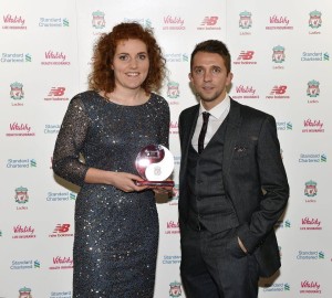 Danielle Gibbons recieving her special recognition award © Liverpool FC