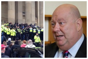 Mayor Joe Anderson demanded the right to band far-right protests following the North West Infidels demonstration in Liverpool. Pics © JMU Journalism