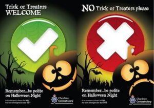 Halloween poster. Pic © Cheshire Constabulary