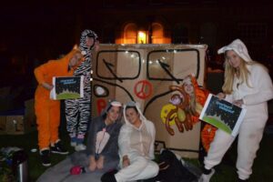 Participants decorate there shelters for annual Sleep Out. Pic @ The Whitechapel Centre