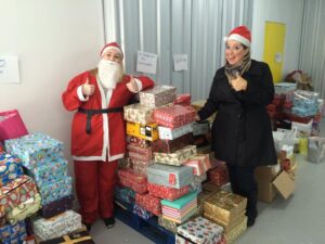 Volunteers with the Christmas boxes Pic © Shoebox Full of Love 