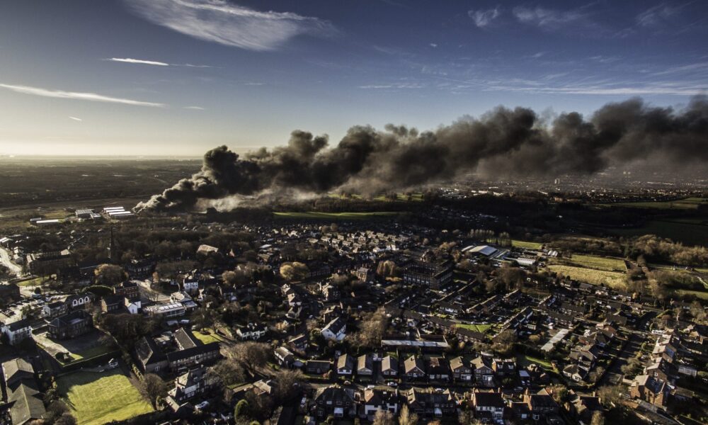 Drone footage of the Prescot fire - JMU Journalism