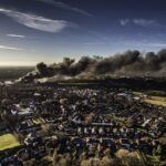 Drone footage of the Prescot fire - JMU Journalism