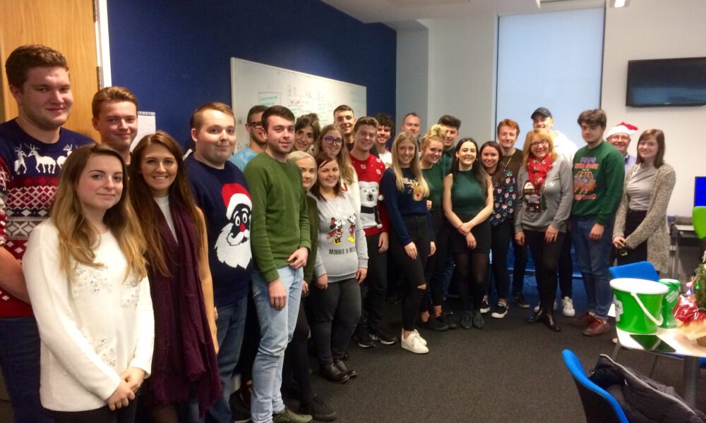 Liverpool Life newspaper team on Christmas jumpers day - JMU Journalism