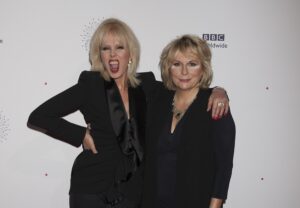 Joanna Lumley and Jennifer Saunders on the Showcase red carpet on Monday. Pic by © BBC Worldwide