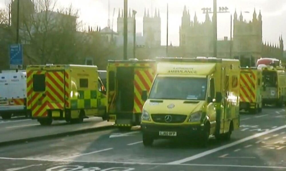 Ambulances at the scene of the Westminster terror attack - JMU Journalism