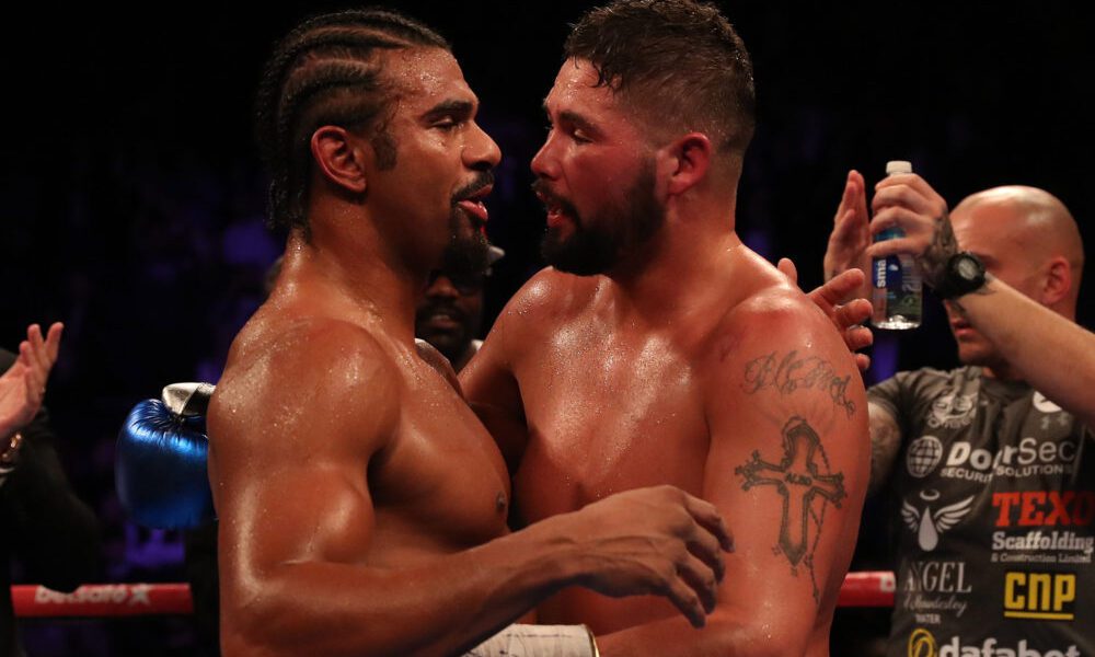 Tony Bellew (right) and David Haye embrace after their heavyweight bout at London’s O2 Arena - JMU Journalism