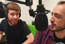 Matty Nyland and Ash Rowe record the Liverpool Life podcast