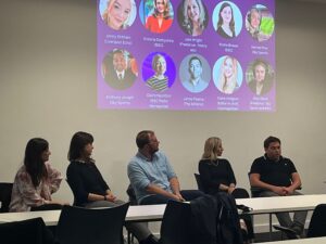 Industry experts talk to JMU Journalism students at a John Schofield Trust guest speakers event