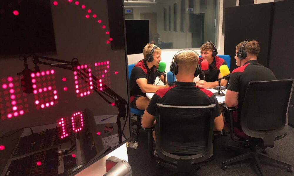 Wigan Warriors players on their media training day at Redmonds