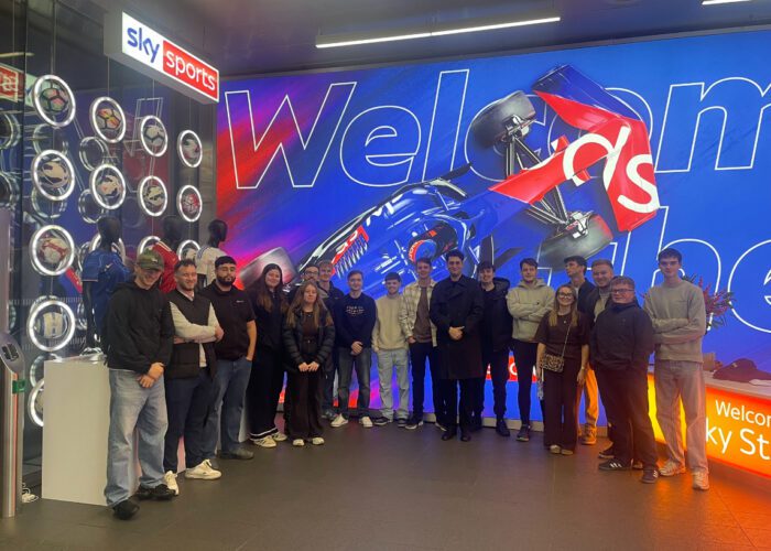 JMU Journalism sports students visit the Sky Sports studios on their trip to London