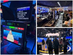 JMU Journalism MA students at the CNN and Bloomberg studios in London