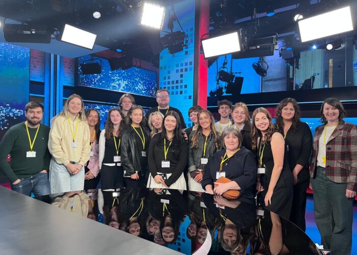 JMU Journalism MA students at the CNN studios in London