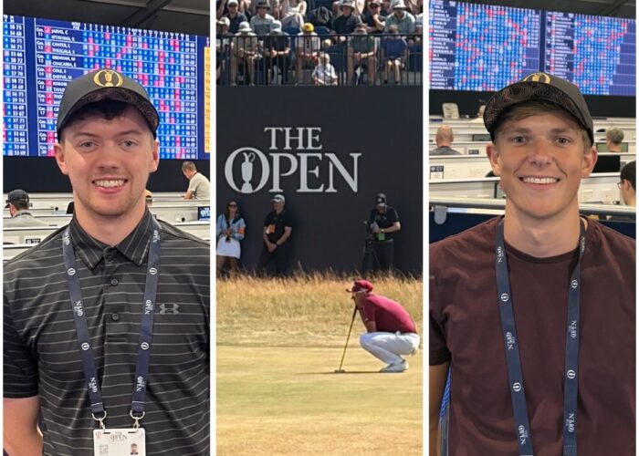 Alfie Bugg and Lewis Jones working at The Open golf championship