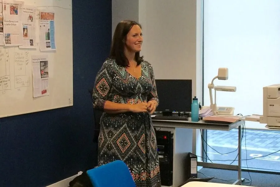Dr Katherine Allen joined specialist journalism students to discuss how the media can wrongly portray scientists. Pic by Christy Jade Biggar © JMU Journalism