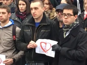People gathered at Lime Street Station to honour the victims of last night's terrorist attacks in London. Pic by Jenny Kirkham © JMU Journalism