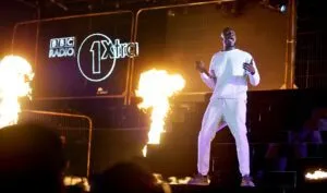 Stormzy performing at the BBC Radio 1Xtra Live show at Liverpool's Echo Arena. Pic by Sarah Jeynes © BBC