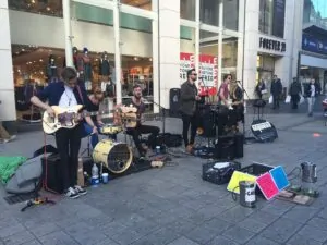Keywest performing on Church Street. Pic by Amelia Eccleson-Davies © JMU Journalism