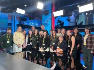 JMU Journalism MA students at the CNN studios in London